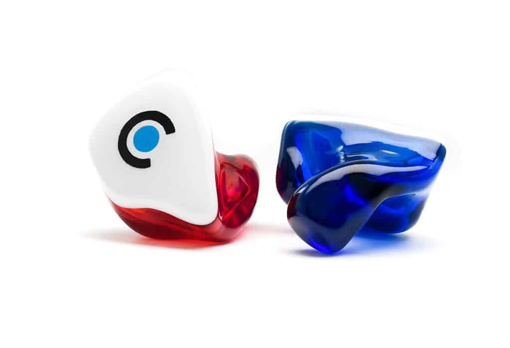 Acrylic custom hearing protection for shooting - best shooting earplugs - red and blue