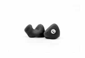 Black filtered hearing protection for live sound, concerts, stages, work and job sites