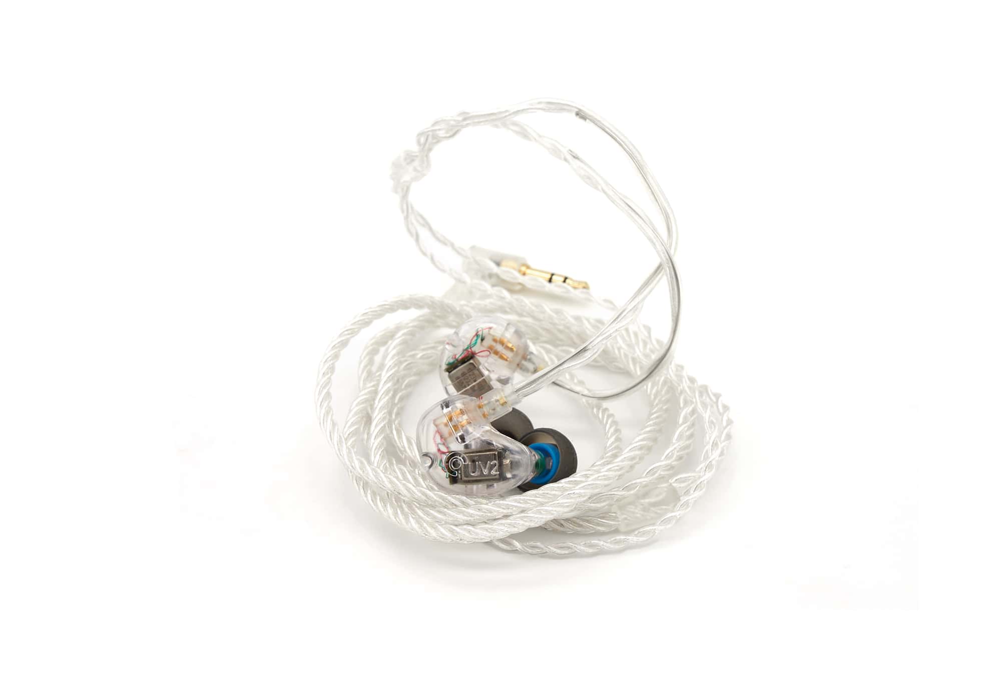 UV2 universal fit dual driver in-ear monitor for stage musicians and music listening - nested view